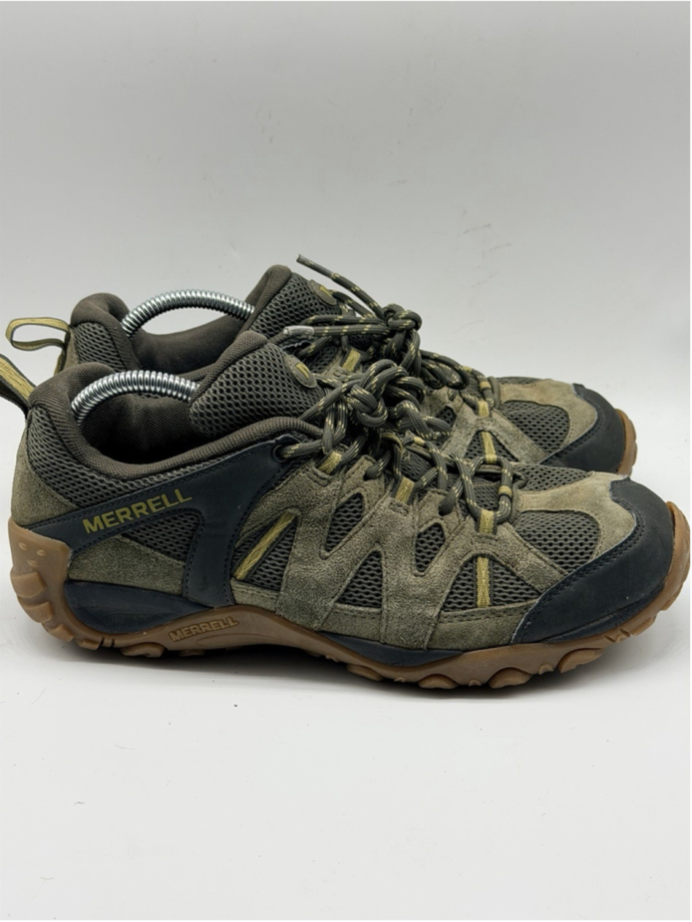 Merrell Deverta 2 Hiking Shoes Mens 9.5 Olive Moss Suede Trail J034697 WP